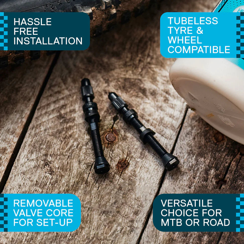 Weldtite Tubeless Valve Kit (2 x 55mm Presta)