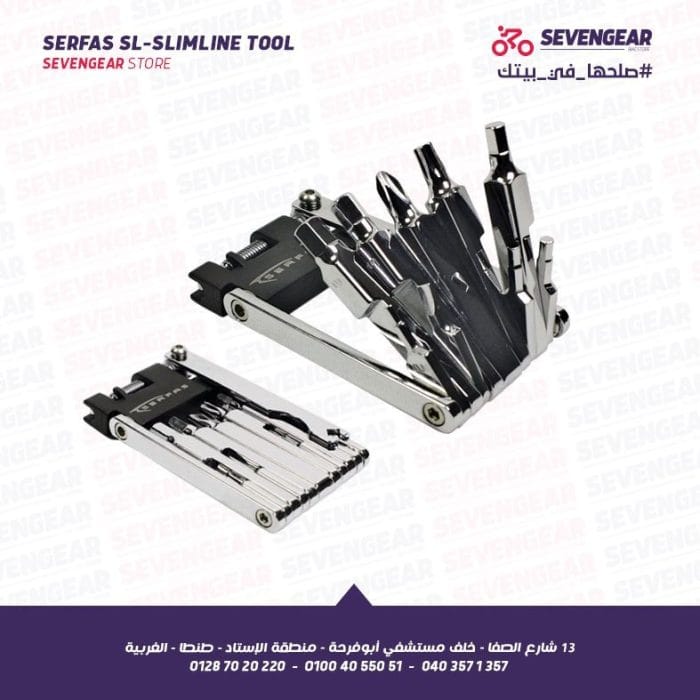 Serfas ST-SL Slimline Chrome Multi Tool, 11 Tools in 1