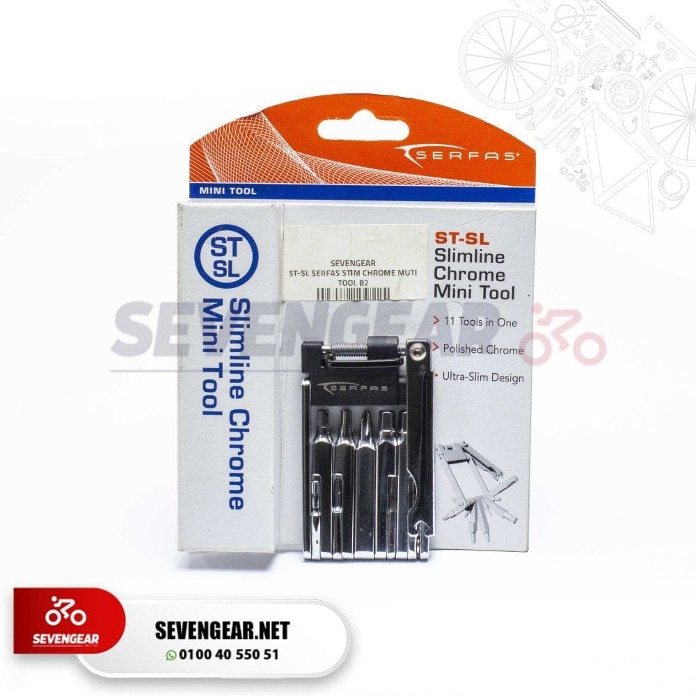 Serfas ST-SL Slimline Chrome Multi Tool, 11 Tools in 1
